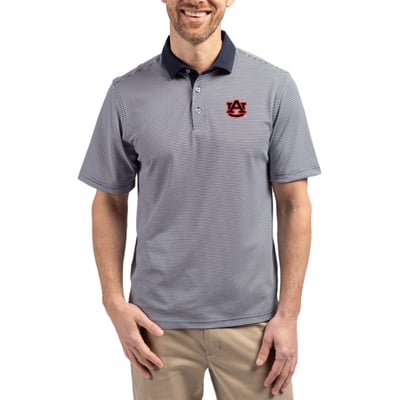  Auburn Tigers Cutter & Buck DryTec Virtue Eco Pique Recycled Polo - Navy/White